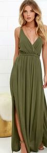 Lulus Lost In Paradise Olive Green Maxi Dress